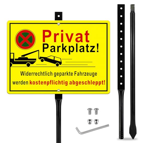 Privatparkplatz Schild Sinmao XL für Parkverbot mit Pfosten