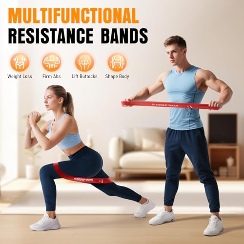 Resistance Bands for Working Out, Exercise Bands Resistance Bands Set with 5 Resistance Levels, Latex Loop Bands for Women Men, Workout Bands for Legs, Glutes, Strength Training, Yoga, Home Gym