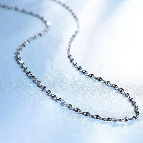 Collier en platine 950 véritable de 2,3 mm, maille lèvres raffinée de 43 cm