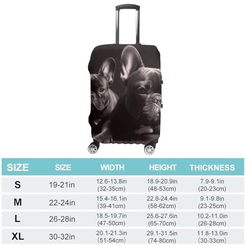 Travel Luggage Cover Protectors Elastic Anti-scratch Suitcase Cover Washable Luggage Sleeve French Bulldog Suitcase Cover Protector Fit 18-32 Inch Suitcases Travel Accessories M2