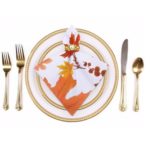 Servilletas de tela con hojas de arce otoño 6 pcs miniatura 3