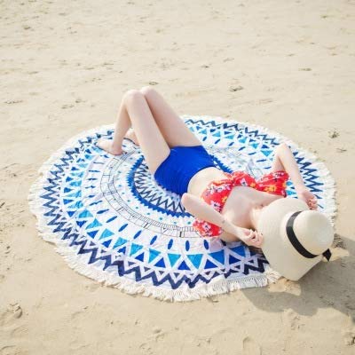 Amazon.co.jp: OKUSU-JP ラウンドビーチタオル 夏 大判ビーチマット 