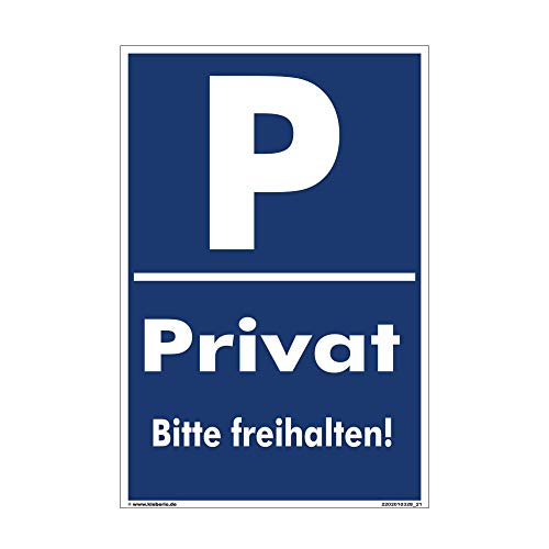 Kleberio Privatparkplatzschild Modell 2202 Kunststoff