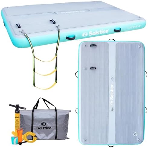 Dog Raft Solstice SOLSTICE ORIGINAL Floating Inflatable LUXE Dock Platform 8 X 5 FT Float ...