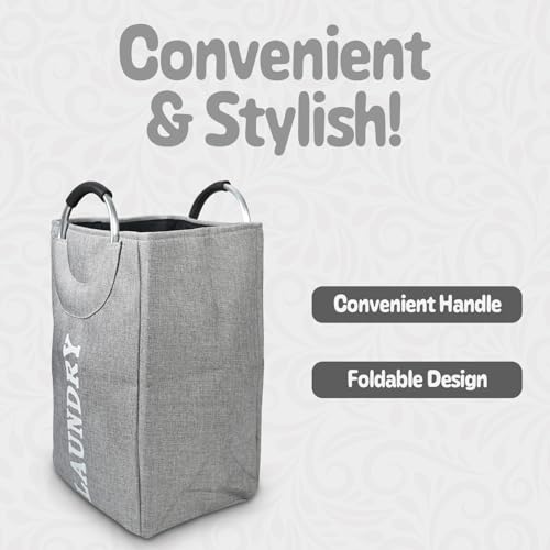 Image of KYLO Efficient Laundry Bag| No Fuss Laundry Bag| Superior Steel Handles| Rubber Covering to Support Fingers| Multiple Colors - Goes Well With The Decor - 82 L, Grey