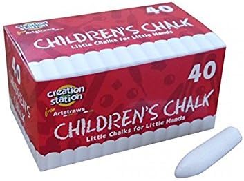 Art Straws AM551 Children's Chunky Chalks with Tapered Top, White, 40 Count (Pack of 1)