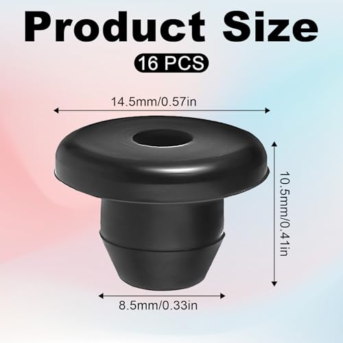 Image of 16 Pack Hydraulic Jack Oil Plug for Floor Jacks, Rubber Jack Oil Plug Flat-Head Rubber Hydraulic Filler Bung for Oils Reservoir Hole Black Jacks Plugs for Oils Reservoir Filler Hole Accessories