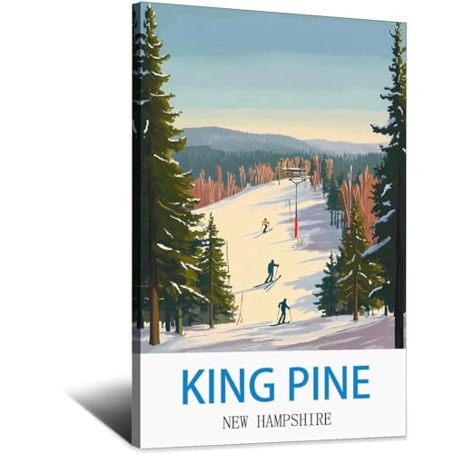 Affiche de voyage vintage King Pine poster retro New Hampshire LNBIAND decoration 30x45
