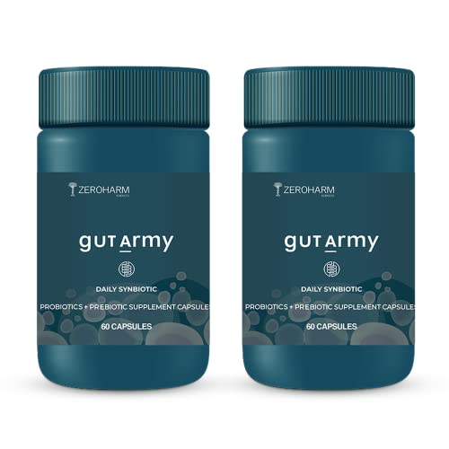 ZEROHARM Gut Army Probiotics Supplement for Men & Women -100 Billion CFU & 25 Strains | Gut Health Capsule for Gut Cleanser, Digestion, Acidity Relief, Gastric Medicine, IBS Symptoms -120 Vegan Tablet ZEROHARM Gut Army Probiotics Supplement for Men & Women -100 Billion CFU & 25 Strains | Gut Health Capsule for Gut Cleanser, Digestion, Acidity Relief, Gastric Medicine, IBS Symptoms -120 Vegan Tablet