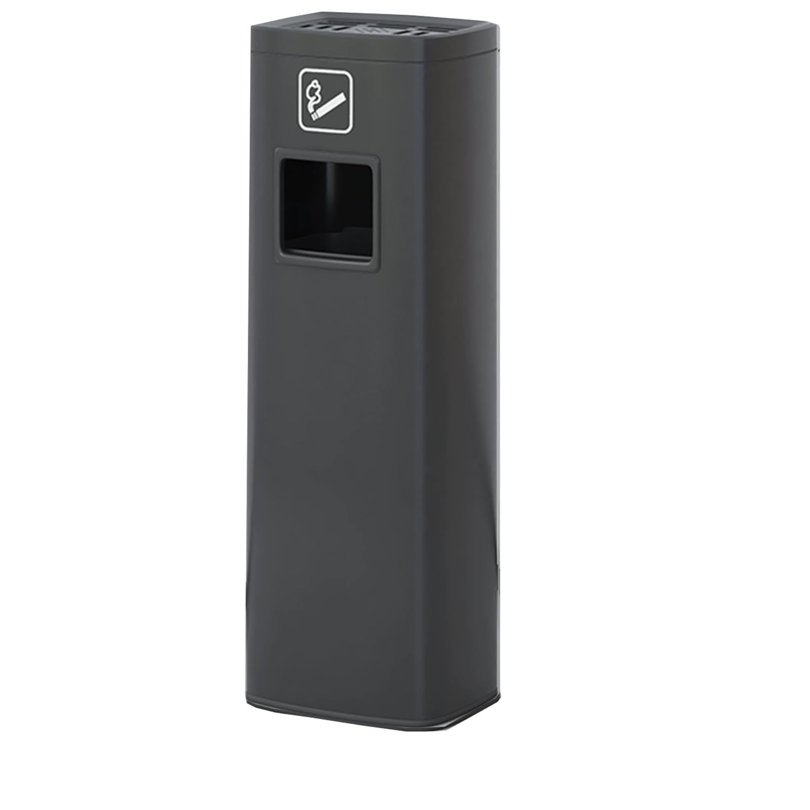 Cenicero de pie con cubo de basura, colector de cigarrillos al aire libre para centros comerciales y edificios de oficinas