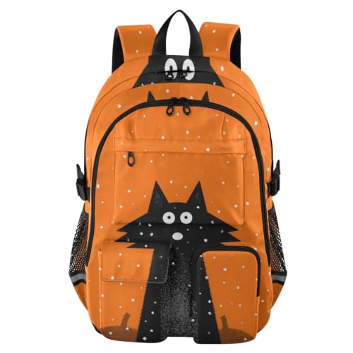 Mochila de viaje para laptop de 17.5 pulgadas impermeable y ergonómica con lobo naranja