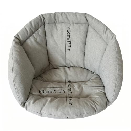 Cojín para silla tipo huevo cómodo de lino gris claro para sillas de interior 6