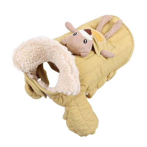 Chaqueta de invierno para perro, abrigo de invierno cálido para perros, chaqueta de nieve para perros, resistente al viento, ropa al aire libre con apertura de correa, forro de doble capa para uso