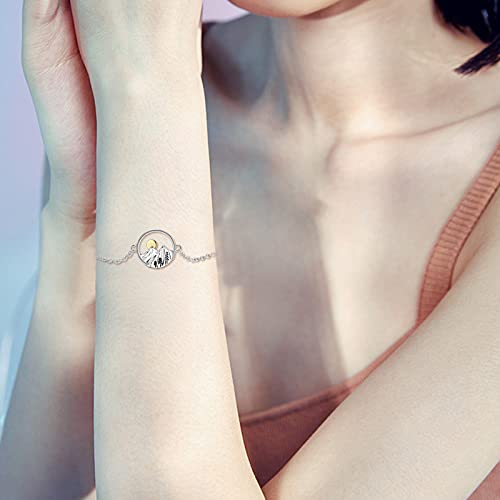 Yfn Mountain Bracelet Sterling Silver Mountain Bracelet Nature Jewelry Gift For Skiers, Hikers, Campers, Climbers And Nature Lovers #TOP5