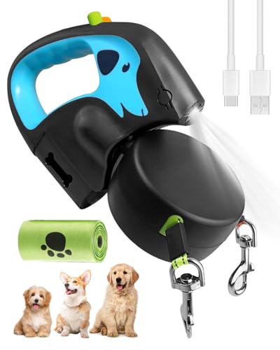 Correa doble retráctil para 2 perros