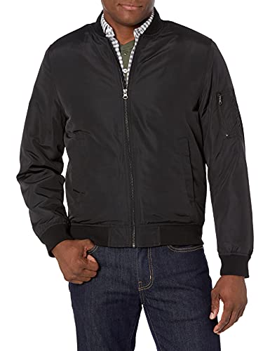 Amazon Essentials Men's Midweight Bomber Jacket, Black, Small