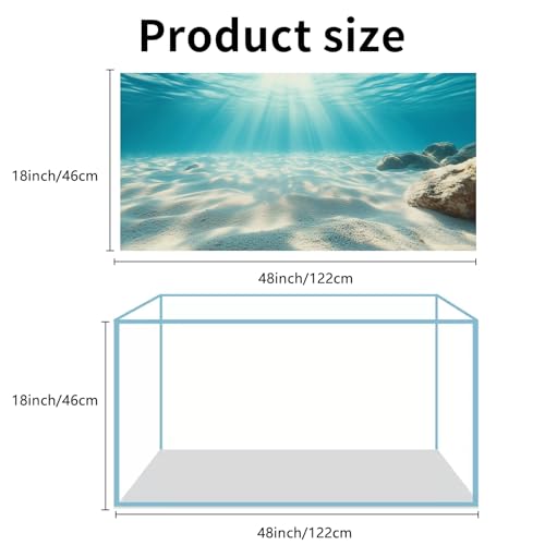 Image of COMSUN 3 Pack Aquarium Background, 48x18 inches Polyester Aquarium Background, Cloth Fish Tank Background, Undersea Ruins Floor Sunshines & Tree Wood Branches Aquatic Plants