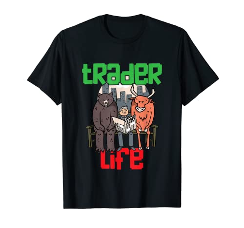 Trader Life Bear & Bull Stock Trading Gifts for Investor Men T-Shirt