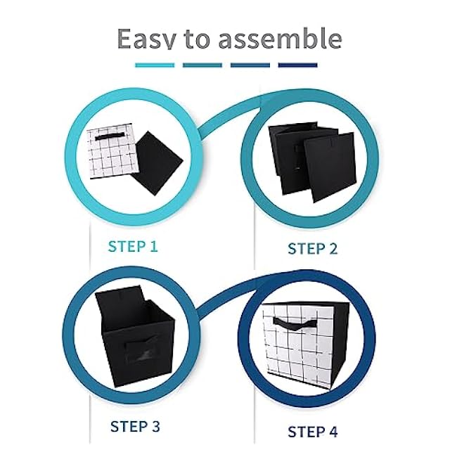 Storage Cubes. B&W Check Storage Cube Set, 6x 13inch Cube Storage Bins. Cubby Storage Bins for Cube Shelf Organizer, Closet Storage Basket and Room Organization. Collapsible Storage Bin Boxes (13X13X13 Inch)