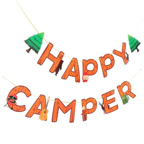 Cabilock Partydekorationen Zum Thema Camping Benutzerdefinierte Flagge Für Partydekorationen Zum Thema Camping Im Freien