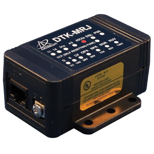 DITEK DTK-MRJ45C5E 268 A/Pair (10/1000US Impulse), GIGABIT ETHERNET Surge Protection, Protects All Four Pairs, RJ45 in/Out/8 PINS