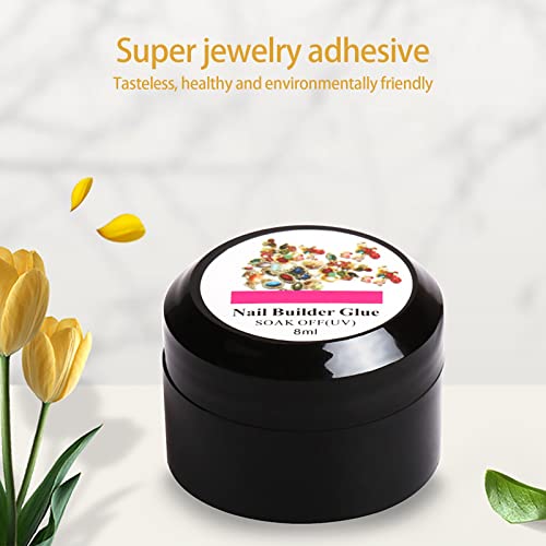 Jiusike Nail Design Adhesive Super Sticky Rhinestone Nail Decor Stuck Drill Glue Nail Ornament Adhesive Drill Glue Nail Adhesive Drill Light Transparent Glue (A, One Size) #TOP2