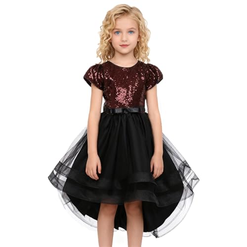Vestidos de niñas brillante y falda de fiesta con cola desmontable para concierto 2026