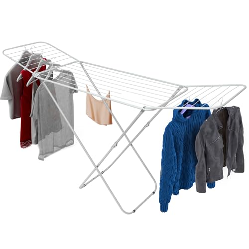 Mundo Home Tendedero Plegable Extensible 18m   Tenderetes de Ropa Plegables de Secado Rápido   Sisi Tendedero Plegable Hogar   Tendedero Secador de Ropa con Alas   Tenderete Extensible (Blanco)