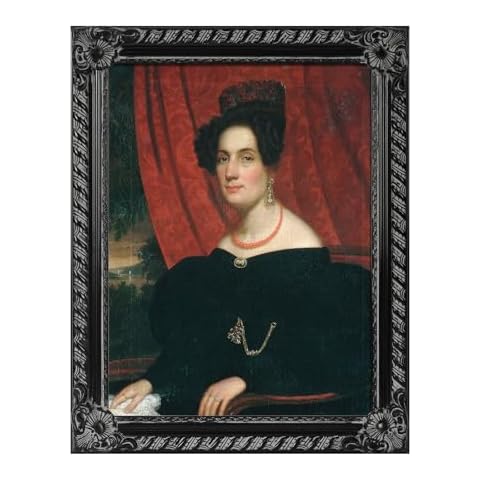 FOLKOR Open Back Wood Frame for 8x10 Canvas Paintings, 1.8” Wide Ornate Art Frame for Stretched Canvas Prints Artwork, Black Wall Decor for Home Office Gallery, No Back & Cover (Black) Cover
