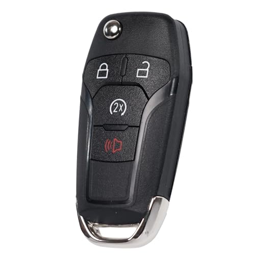 SUPALAND Flip Key Fob Shell Case Replacement Fits for Ford F150 F250 F350 F-150 F-250 Bronco Ranger Raptor 2015-2022 4-Button Remote Start Key Housing N5F-A08TDA 164-R8134