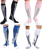 xinshibao 4 Paar Kompressions-Thrombose-Stütz-Strümpfe Kompressionsstrümpfe Damen und Herren Compression Socks für Sport Flug Laufen Reisen Radfahren,Fitness Verbesserung der Durchblutung