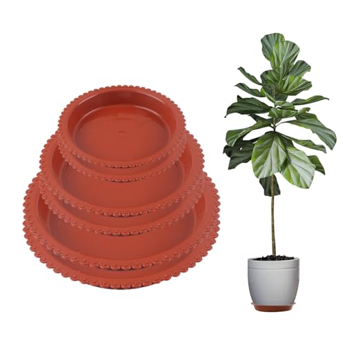 AYNKH 6 Pcs Plant Pot Saucers Durable Plant Saucers Waterproof Plant Pot Trays in 3 Sizes Drip Trays for Plant Pots for Garden Balcony Home