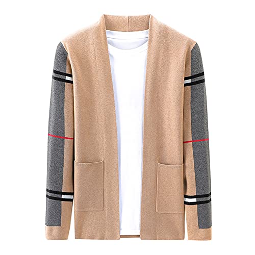 Cardigan tricot homme coupe ajustée gilet fluide sans fermeture confortable