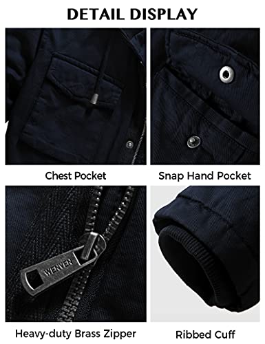 Image of WenVen Men's Winter Thickened Military Parka Jacket Warm Coat
