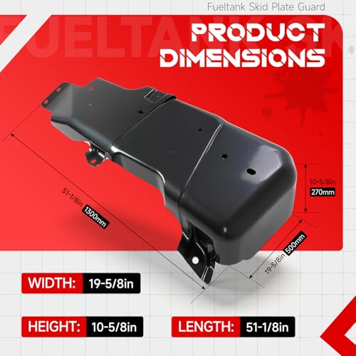 Image of ECOTRIC Fuel Tank Skid Plate Compatible with 07-18 Jeep Wrangler JK 2-Door | Black Replacement for 52059743AJ Gas Tank Guard Protective Cover Heavy Duty Steel