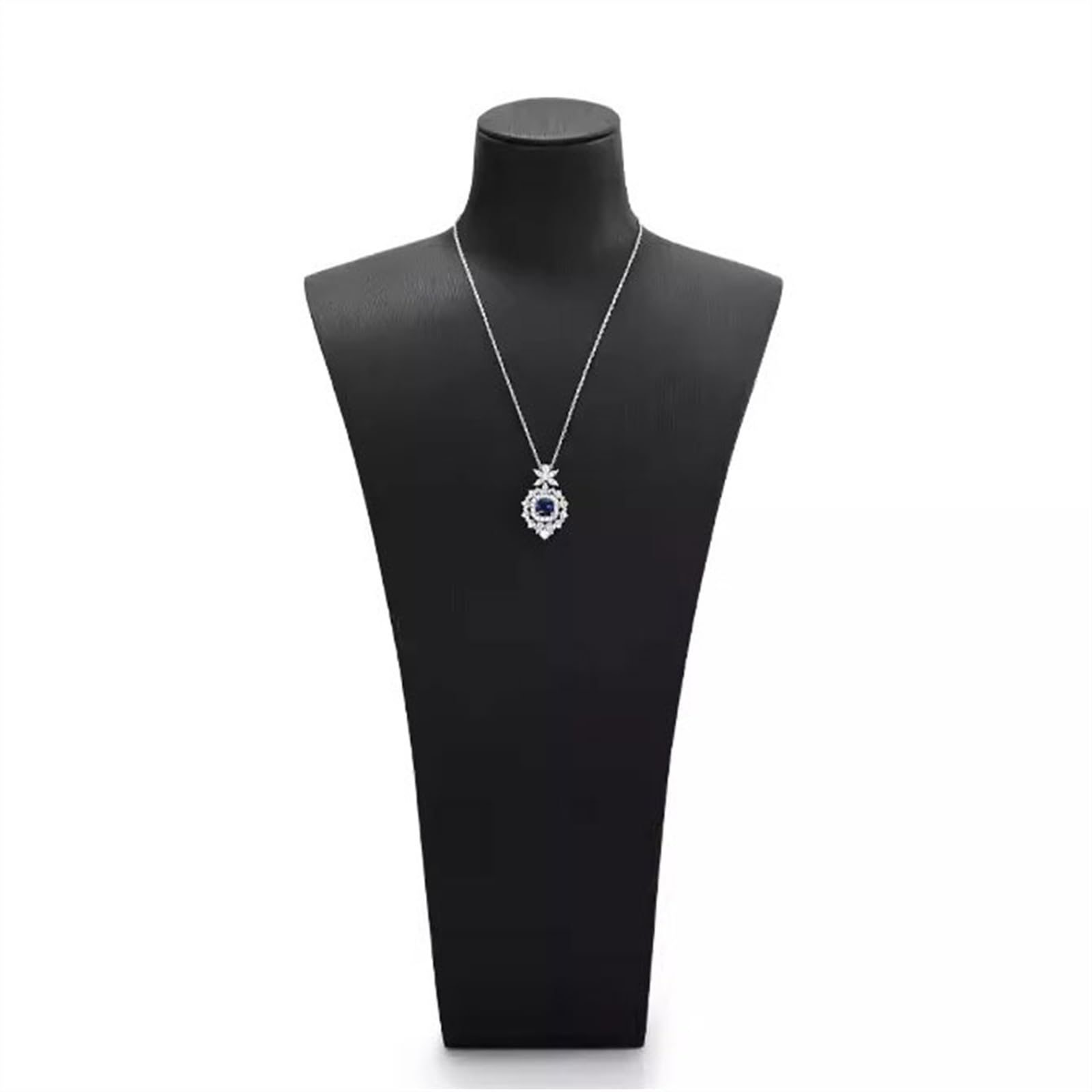 QINGGANG-0224 jewelry organizer Black Necklace Bust Mannequin Leatherette Necklace Pendant Chain Jewelry Bust Display Holder Stand Jewelry Display for Selling for dressing table