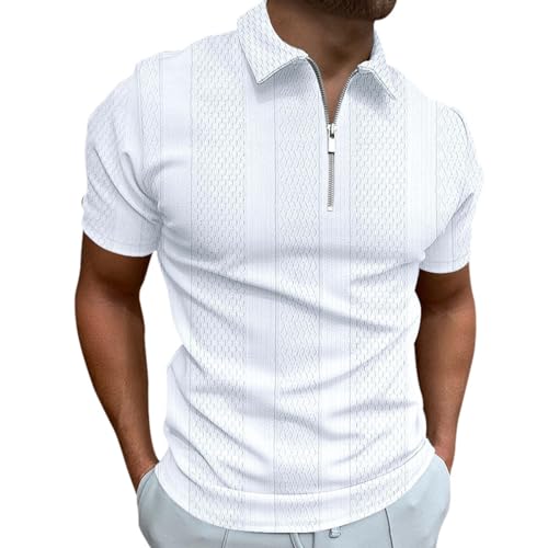 Generisch Relojes cuadrados hombres hombres moda casual rayas contraste diseño solapa botón manga larga look pareja, Blanco, L