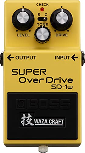 Image of Boss SD-1W Waza Craft Super Overdrive Bundle with Gearlux Power Supply, Instrument Cable, Patch Cable, and Picks