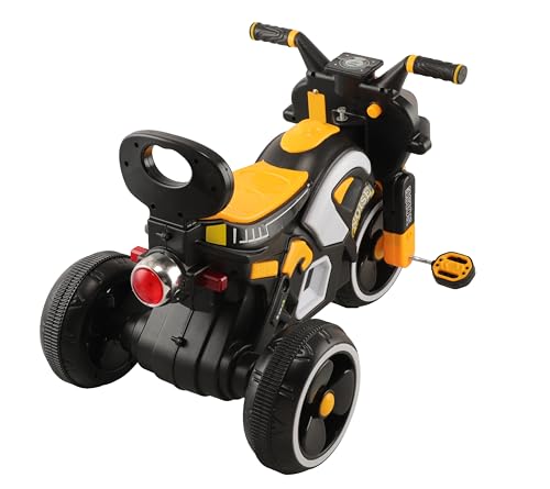 JoyRide Noise Bike Pedal Tricycle for Kids Toddler Trike Headlight, Music,Eva Wheels & Curved Seat and backrest Push Along Pedal Trike for 15 Months to 3 Years Yellow - Image 5