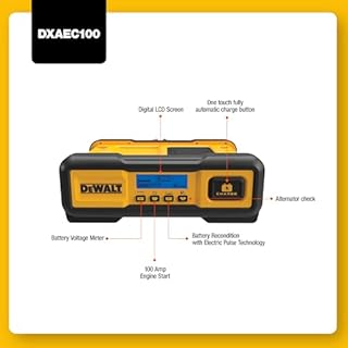 DEWALT DXAEC100 Professional 30-Amp Battery Charger and 3-Amp Maintainer with 100-Amp Engine Start