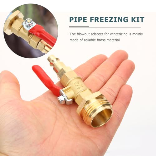 Image of iplusmile RV Winterize Blowout Adapter Kit with 1 /4 inch Quick Connect Plug and 3 /4 inch Garden Water Hose Threading, Easy Blow Out Water to Winterize Camper RV Boat Hose Water Lines