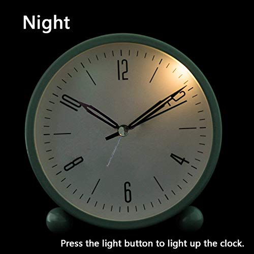 image for JALL Analog Alarm Clock, 4 inch Super Silent Non Ticking Small Clock w