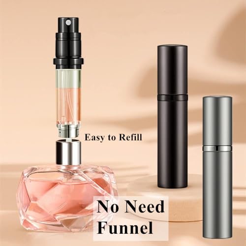 Aurdox-Perfume-Atomiser-Portable-and-Refillable-mini-Perfume-Spray-Bottles-Empty-Sprays-2Pack-Dispensers-Atomizers-with-Pump-for-Travel-5mlblack-and-Silver-Grey