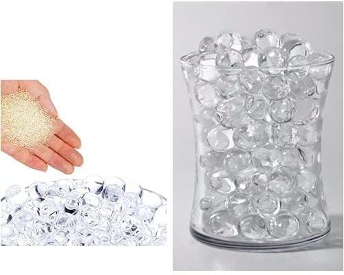PRISHASWORLD 10,000 Pieces Clear Water Beads Transparent Non Toxic Biodegradable Water Beads | Crystal Aqua Jelly Bead for Vase Filling Planting Wedding Table and Home Decoration