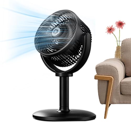Telescopic Floor Fan - Rechargeable Air Circulator 5 Speed Adjustable Stand