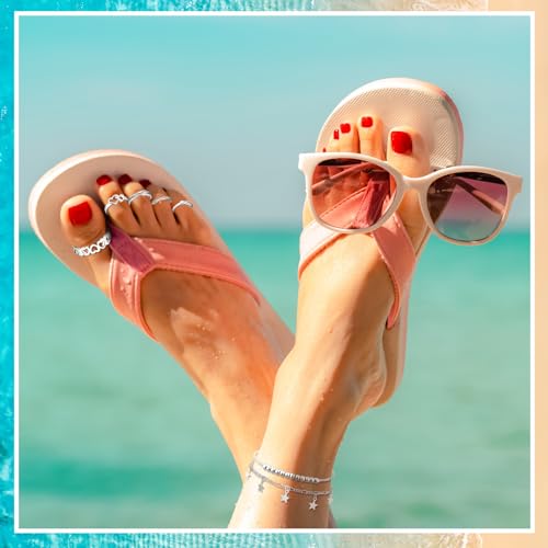 Image of Sasylvia 24 Pcs Anklet and Toe Ring Set for Women Girl Silver Gold Layered Anklet Chain Adjustable Open Toe Ring Foot Jewelry