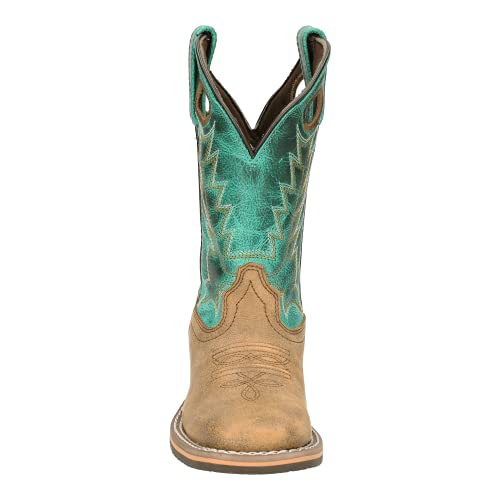 Smoky+Children%27s+Jesse+Embroidered+Leather+Western+Cowboy+Boot+-+Brown+Turquoise4