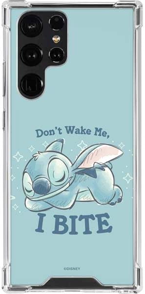 Skinit Clear Phone Case Compatible with Galaxy S24 Ultra - Officially Licensed Disney Lilo and Stitch Dont Wake Me I Bite Design