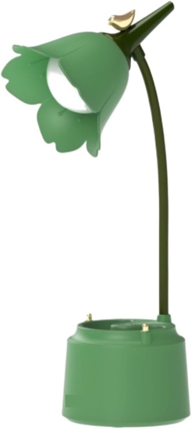 Desk Lamp Rechargeable LED Desk Lamp Touch Control Dimming 3 Brightness with Pen Holder Eye Care(Green)