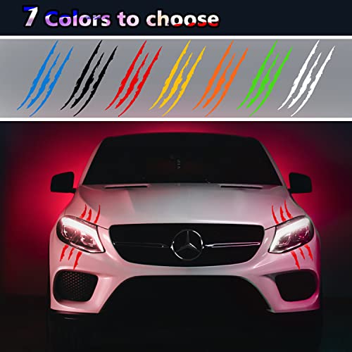 Ouzorp Claw Marks Headlight Decal, Car Sticker-Universal for Most Vehicle (red)